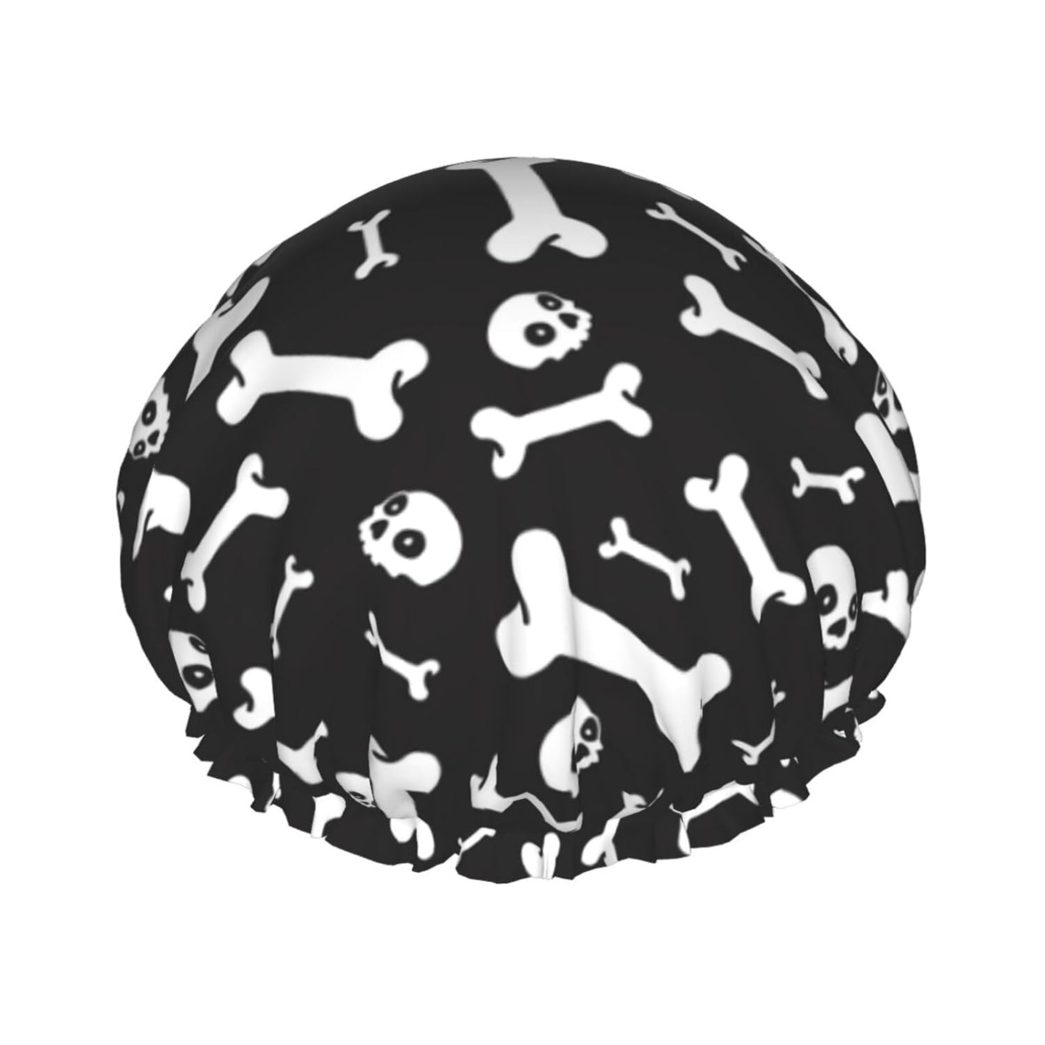 Cute Dog Double Layer Waterproof Shower Cap Suitable For All Head Sizes