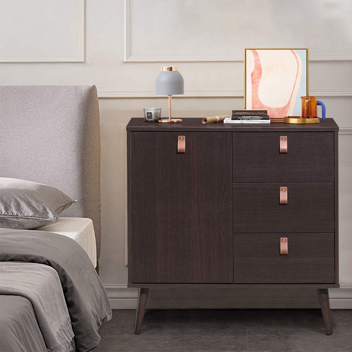 Giantex Storage Cabinet, Large, Dark Brown