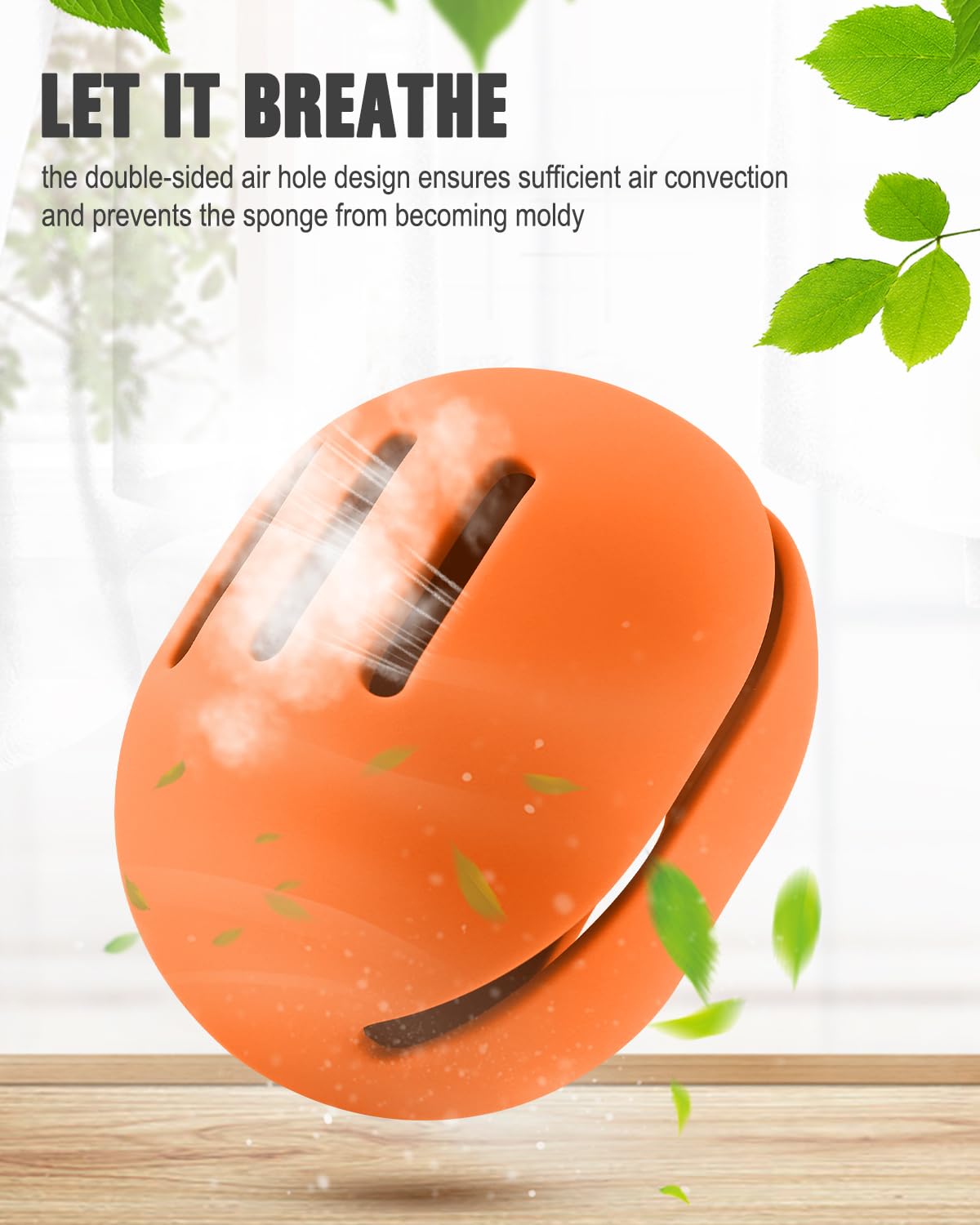 FERYES Soporte para esponja de maquillaje  Estuche para licuadora de maquillaje de belleza ecológica inastillable para viajes, color naranja