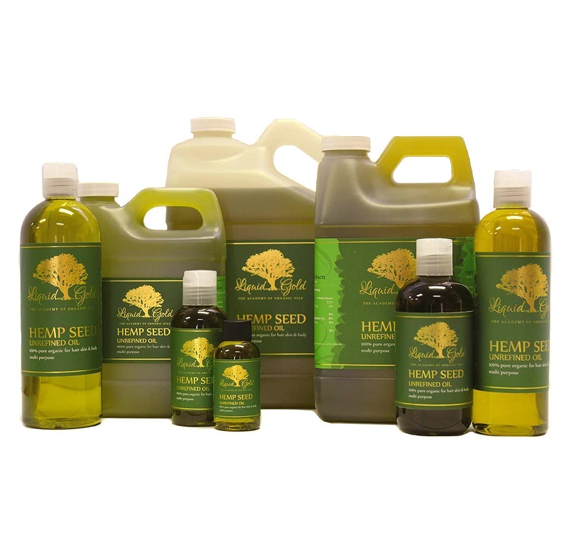 Liquid Gold Inc 2 onzas líquidas de aceite de semilla de cáñamo premium sin refinar puro y orgánico para la piel, cabello y uñas salud