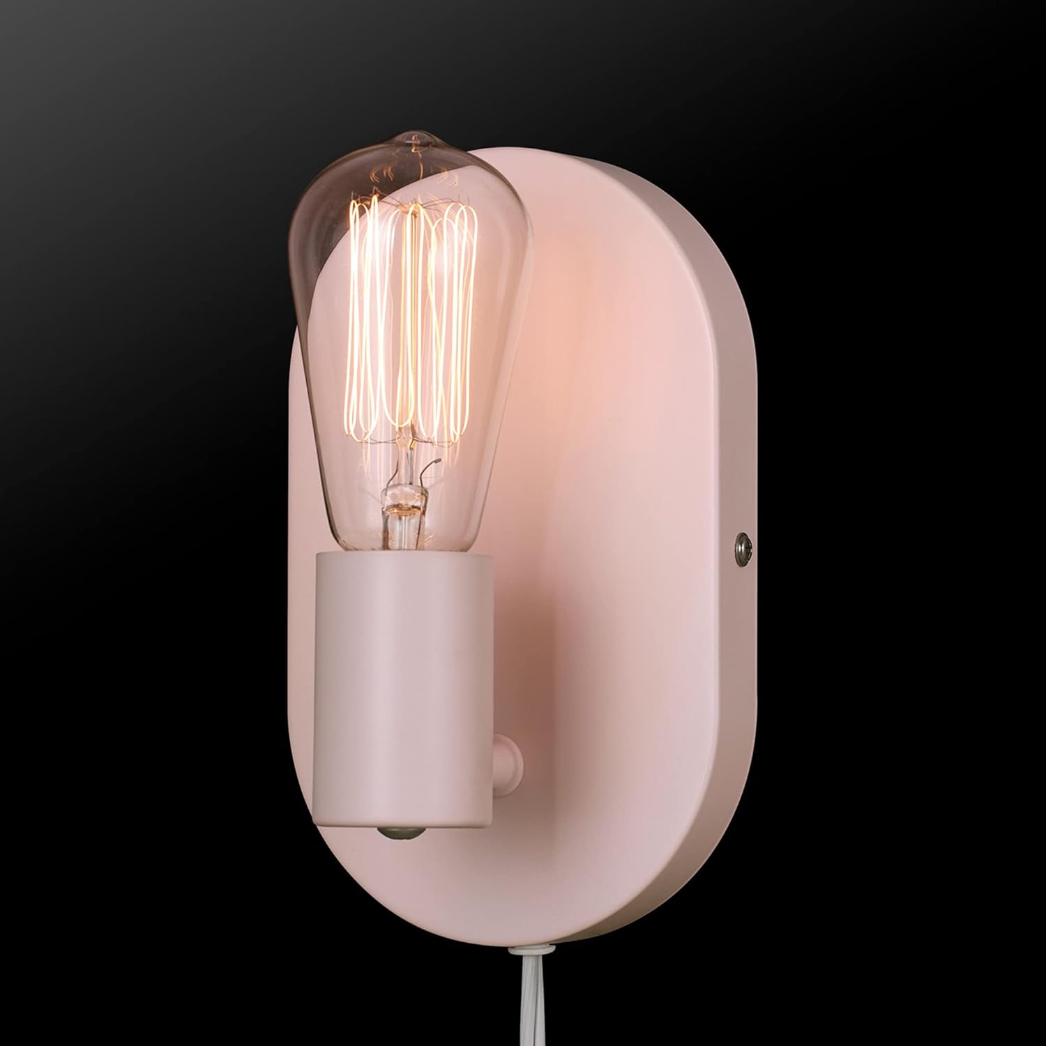 Globe Electric 52102 Kiel – Aplique de pared con 1 luz o cable duro, rosa mate, bombilla no incluida