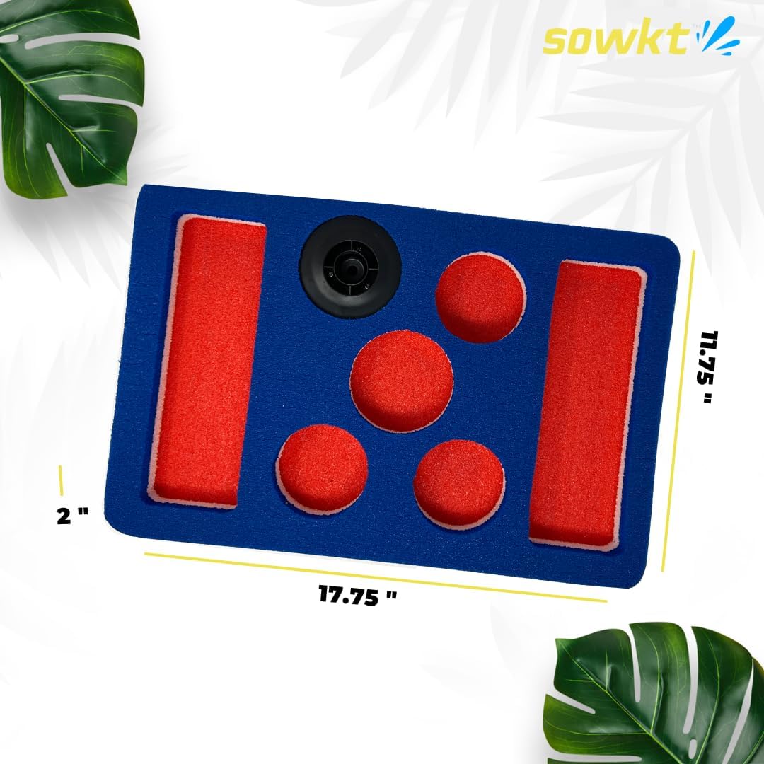 SOWKT – Soporte flotante para bebidas para piscinas y jacuzzis con ojales, flotadores de espuma para bebidas de piscina, capacidad para hasta 4