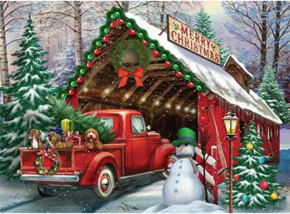 LWZAYS Kits de pintura de diamantes de Navidad 5D, kits de arte de diamantes para adultos, pintura de Navidad con gemas de diamantes, pinturas de