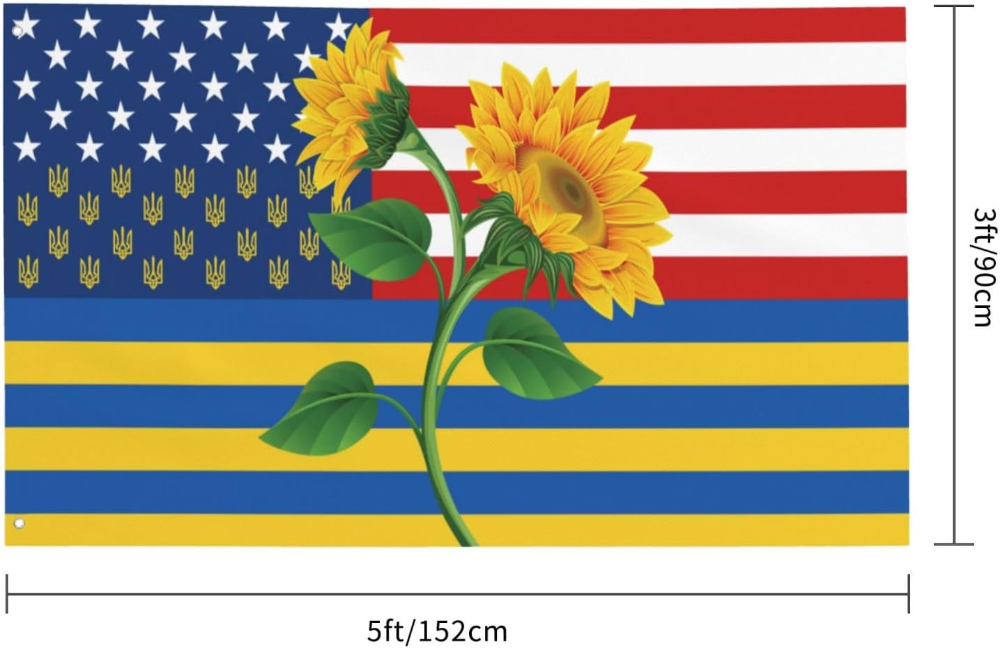 Bandera estadounidense de Ucrania de 3 x 5 pies, para interiores y exteriores, casa de campo, dormitorio, brisa, brisa, brisa, bandera de Ucrania,