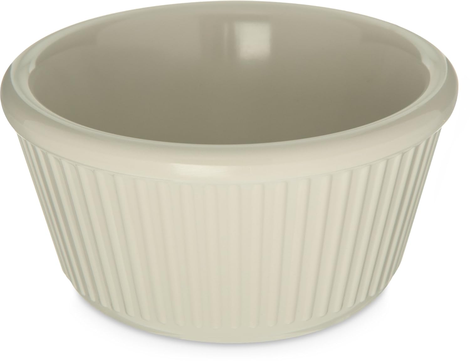 Carlisle FoodService Products S287-842 Melamine Cash “n Carry – Juego de ramequines estriados, capacidad de 4 onzas, altura de 1.78”, hueso (caja de