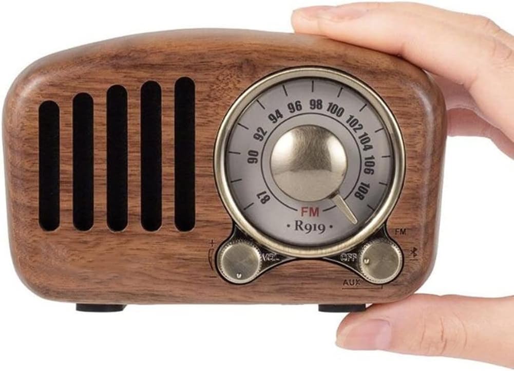 Vintage Radio Retro Nogal Madera FM Antiguo Estilo Clásico Fuerte Mejora Bajo