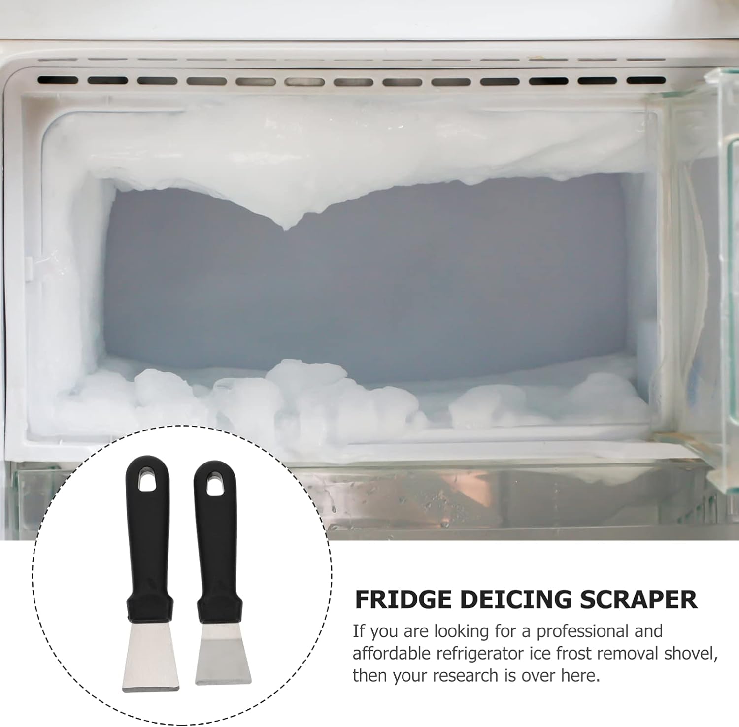 SOLUSTRE – Pala de hielo de acero inoxidable para nevera, congelador, 4 unidades