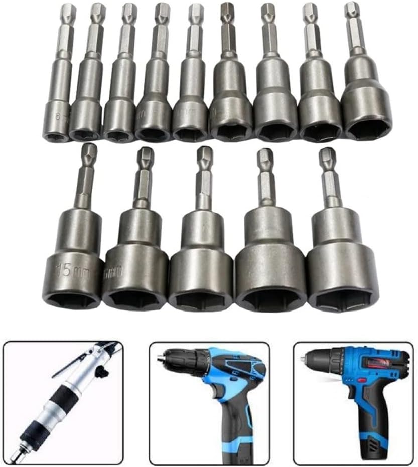 Utoolmart Broca de cambio rápido de 14 de pulgada con vástago hexagonal de 0.512 in, 2 piezas de longitud de 2.559 in, métrica con magnética, 2
