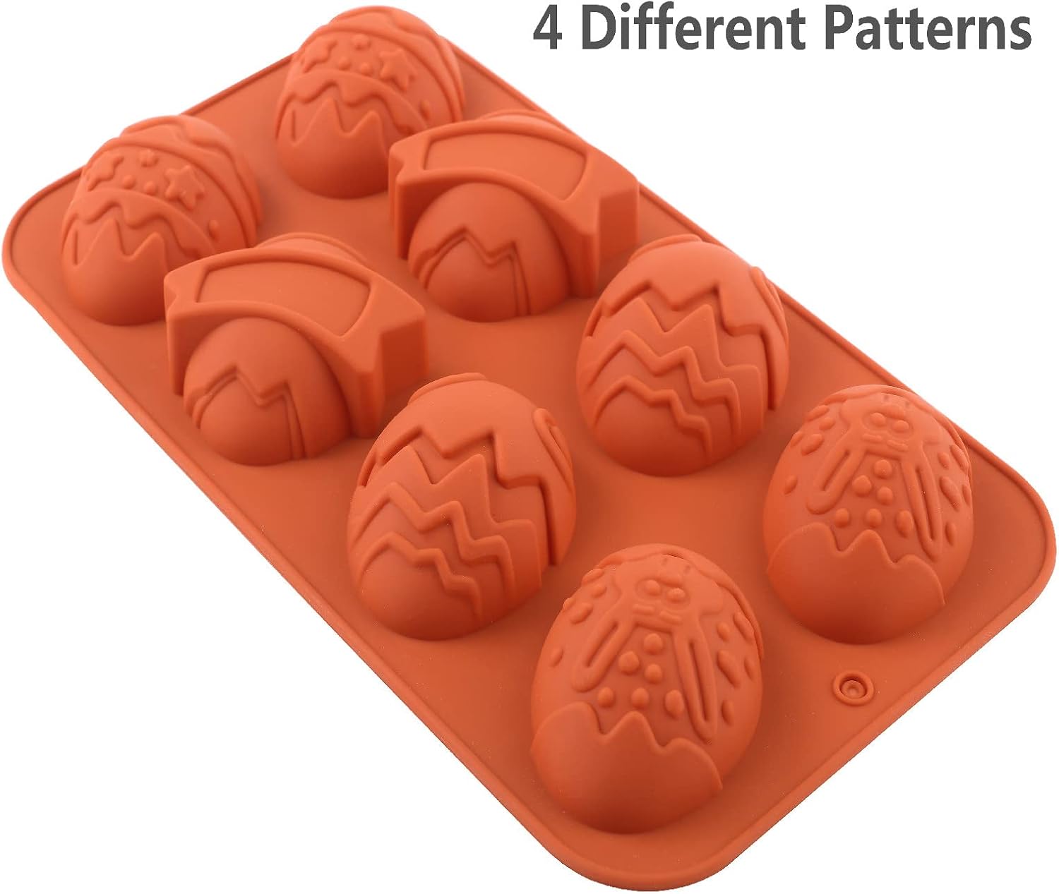 Paquete de 2 moldes de silicona con forma de huevo de Pascua, moldes de silicona de 8 cavidades, bandeja de huevos, suministros para hornear para