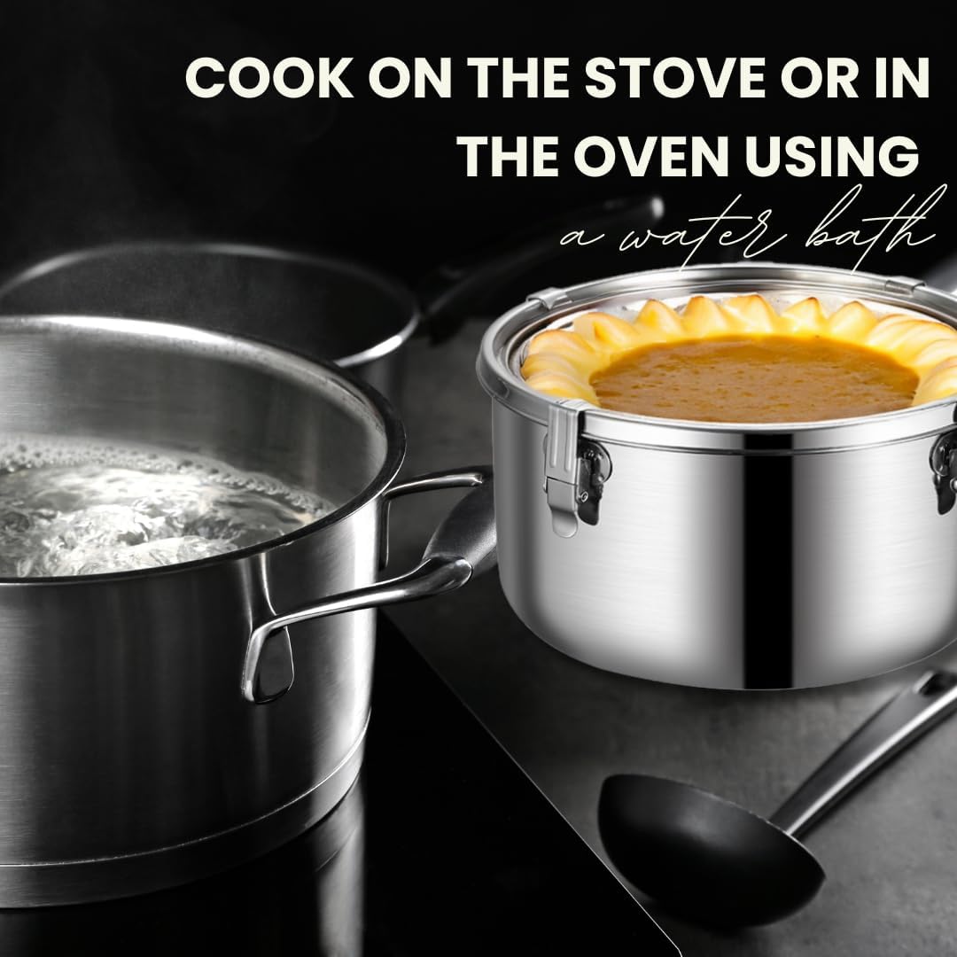SISIGOO 3 moldes para flan  Moldes de flan para hornear  Flanera para Baño María  Quesillera  Quesillera Venezolana con tapa Molde  Molde de flan