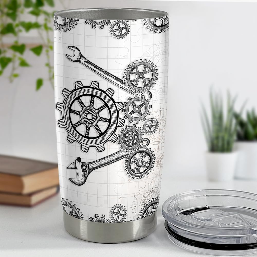 SANDJEST Vaso de ingeniero de 20 onzas, regalos de ingeniero para hombres, ingenieros, acero inoxidable, aislados, taza de café, taza de viaje,