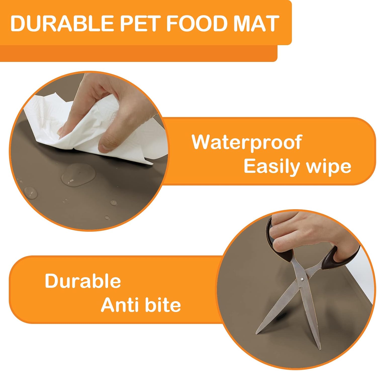 KVK Tapete de agua para perros de 39.4 x 29.5 pulgadas, extra grande, tapete de silicona para cuencos para perros, impermeable, antideslizante,