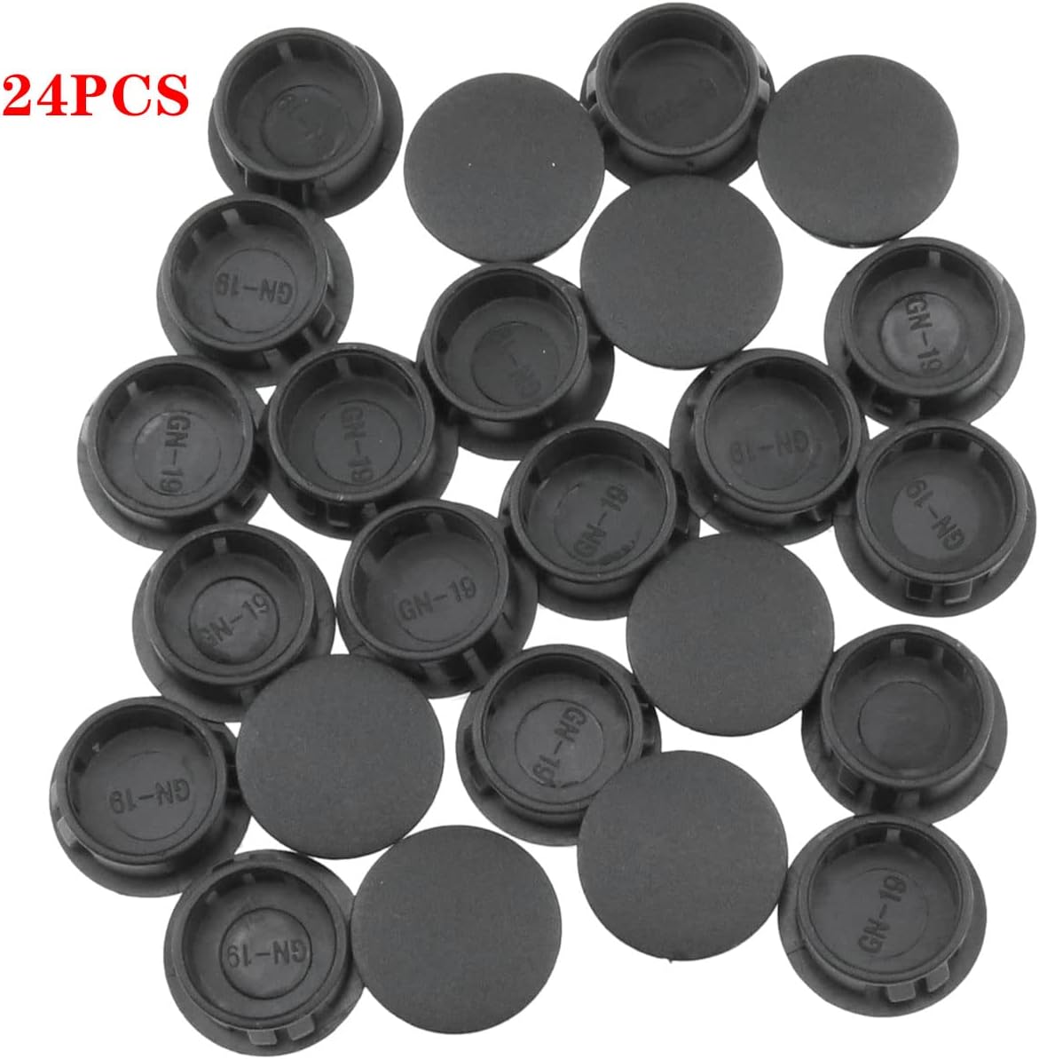 AYLIFU 24 tapones de agujero negro de 34 pulgadas (0.748 in), tapón redondo de plástico, tapón de orificio a presión, protector de muebles, cubierta
