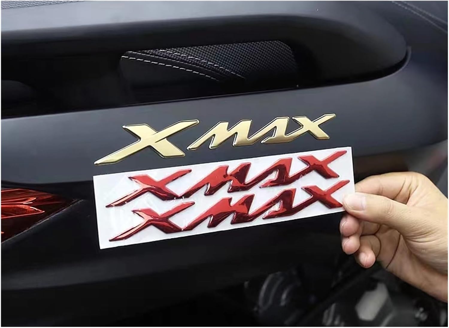2PCS 3D Motorcycle Emblem Logo Badge Chrome Sticker Decals Stickers for YMAHA Xmax 125 250 300 400 X Max 300 Accessories (Color  Silver)
