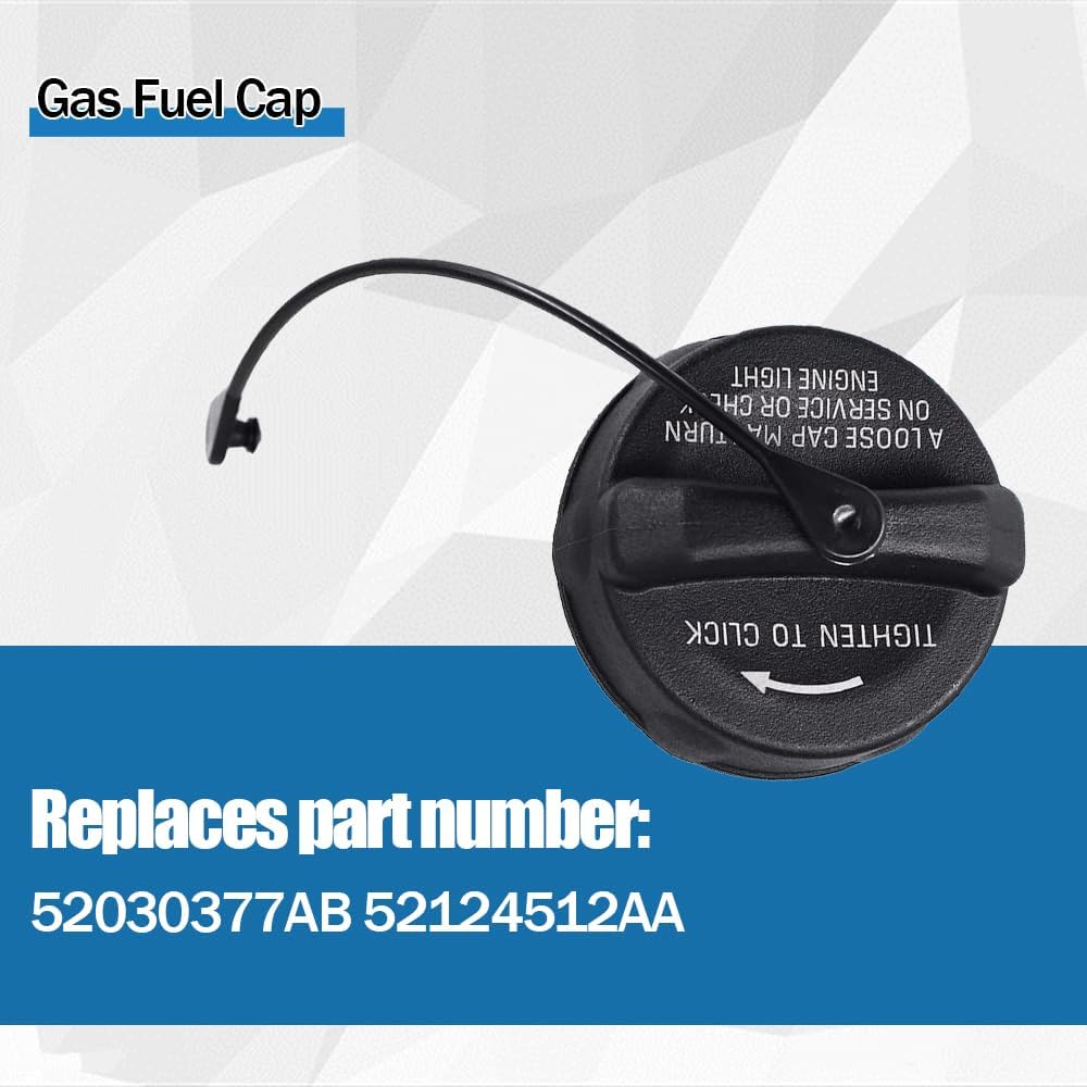 Tapa de gasolina 52124512AA 52030433AB Reemplazo compatible con Chrysler Aspen Pacifica Town and Country Voyager, Dodge Caravan Durango Grand