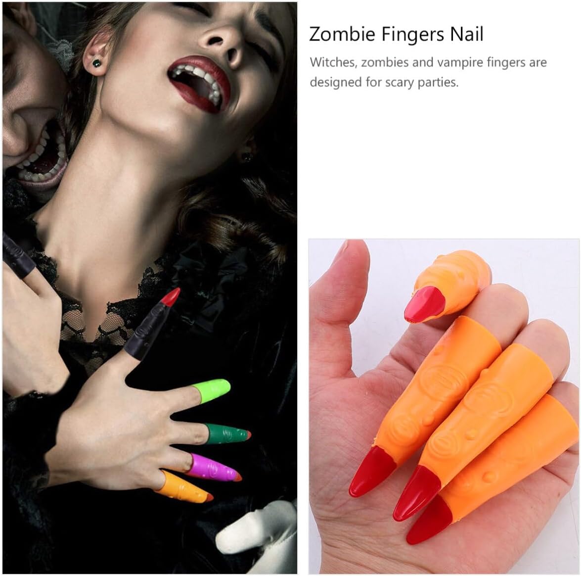 Totority Juego de 80 piezas de extensión de dedo de Halloween, juguete a granel, juguete de monstruo, juego de plástico, ropa de vampiro, disfraz de