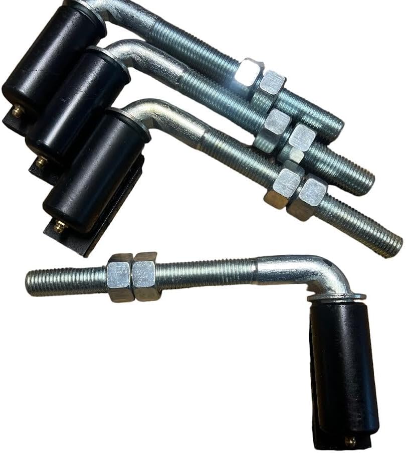 JM Steel – Bisagras soldadas con perno en J de 34 pies para puertas resistentes, capacidad de peso de 600 libras, 7 pulgadas de largo, brazo de