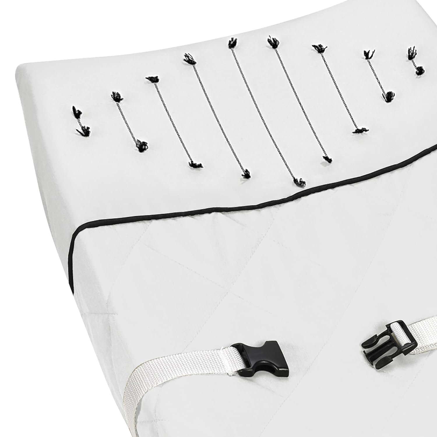 Sweet Jojo Designs Funda para cambiador de bebé unisex con punto bohemio en blanco y negro, para recién nacido, para cambiar la mesa de pañales,