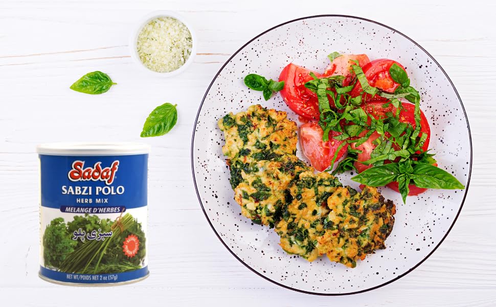 Sadaf Sabzi Polo Sabzi Polo – Mezcla de hierbas secas – Especias persas para cocinar y saborizar alimentos – Mezcla de hierbas naturales – Kosher –