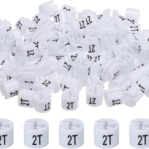 MECCANIXITY Marcador de ropa (2T, blanco) Marcadores de colores para ropa de ropa, codificación de colores, paquete de 100 MECCANIXITY Marcador de ropa (2T, blanco) Marcadores de colores para ropa de ropa, codificación de colores, paquete de 100