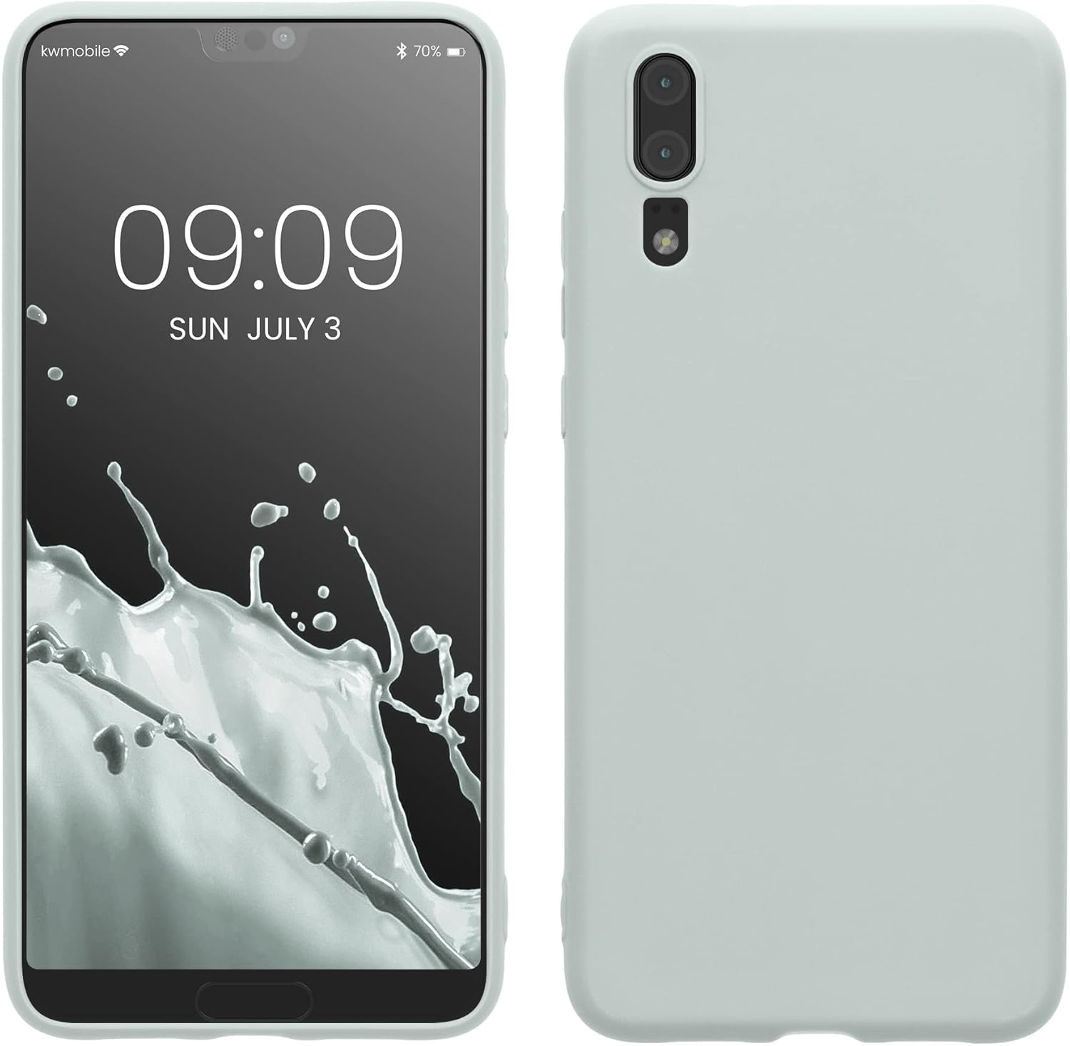 kwmobile Funda compatible con Huawei P20 – Funda protectora de silicona TPU suave y delgada – Menta fresca
