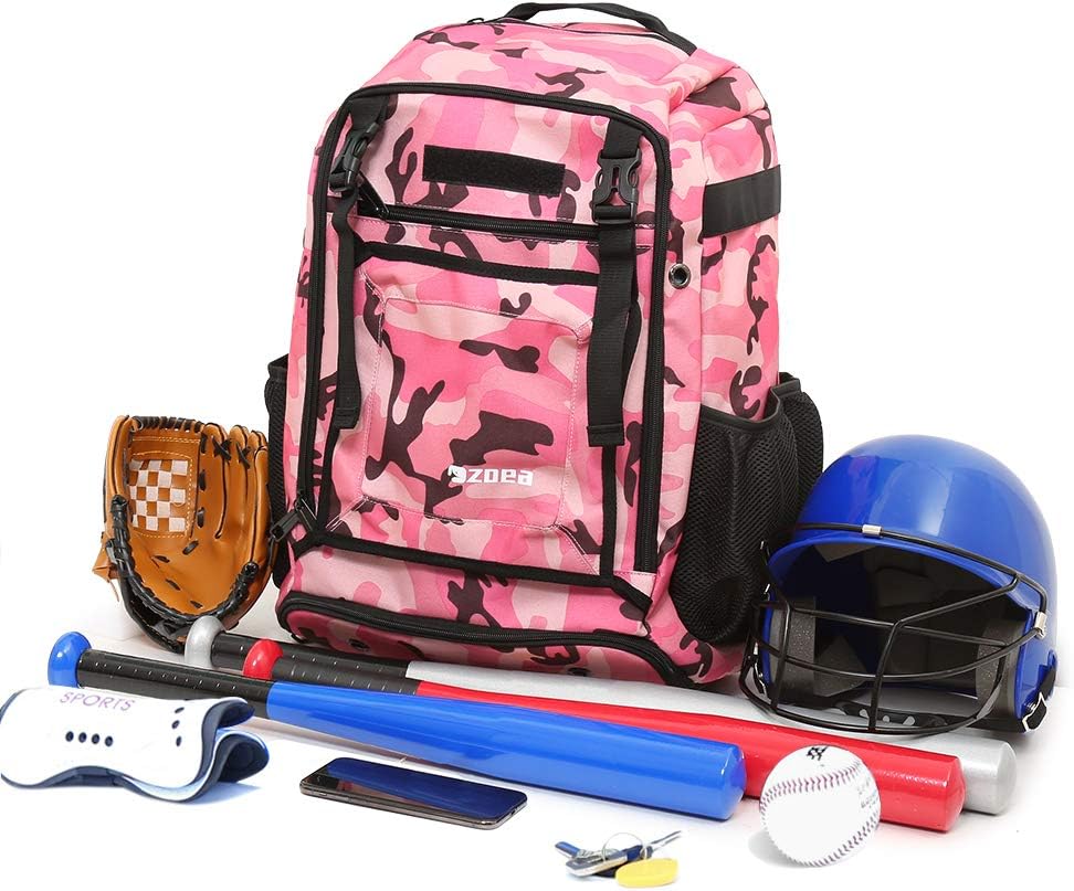 ZOEA – Mochila para bate de béisbol para niños y equipo de softbol y herramientas para jóvenes y adultos, gran capacidad para 4 bates, casco,