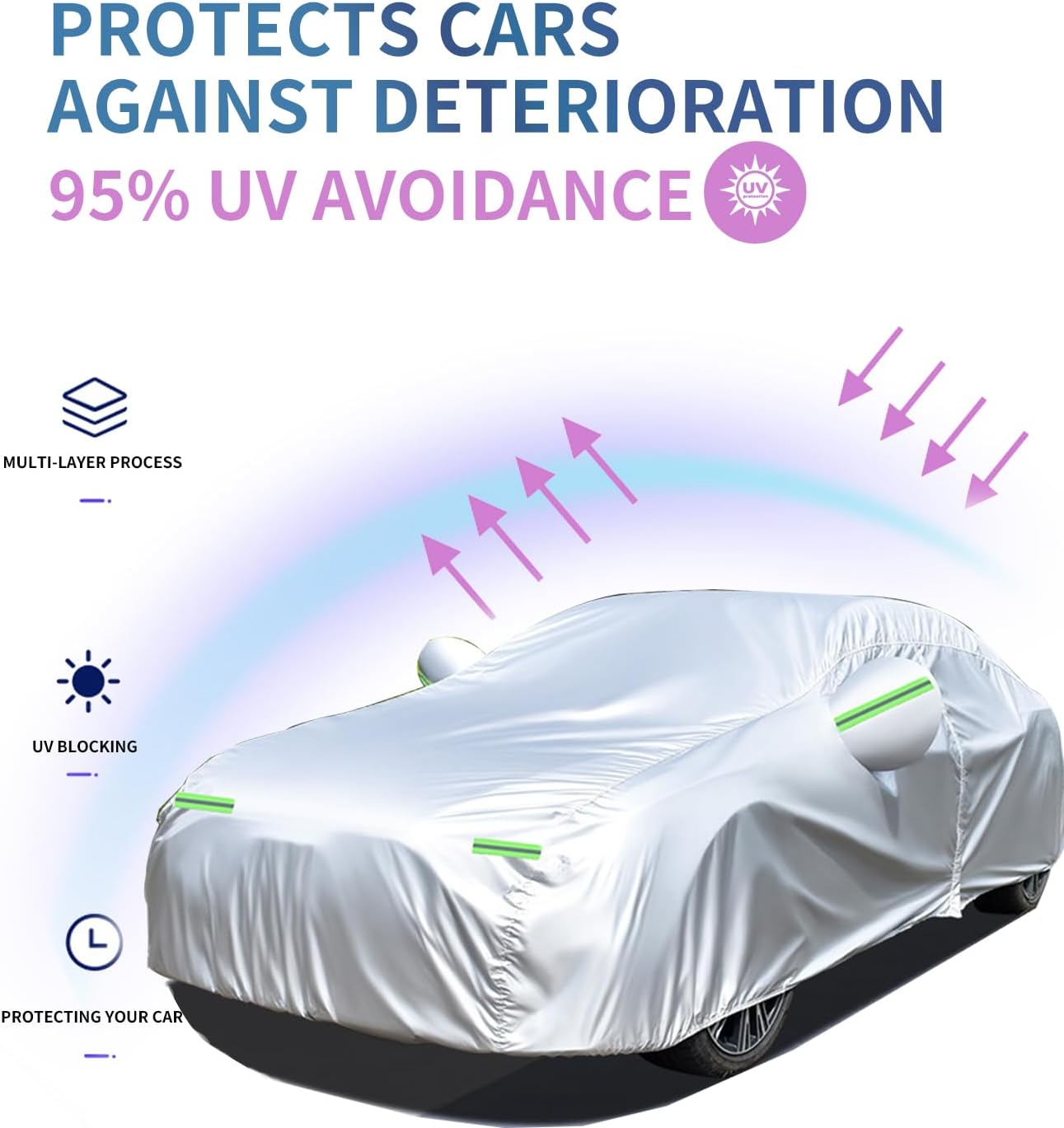 Funda para automóvil con ajuste personalizado para Jaguar, funda de automóvil de 7 capas impermeable para todo tipo de clima, para exteriores,