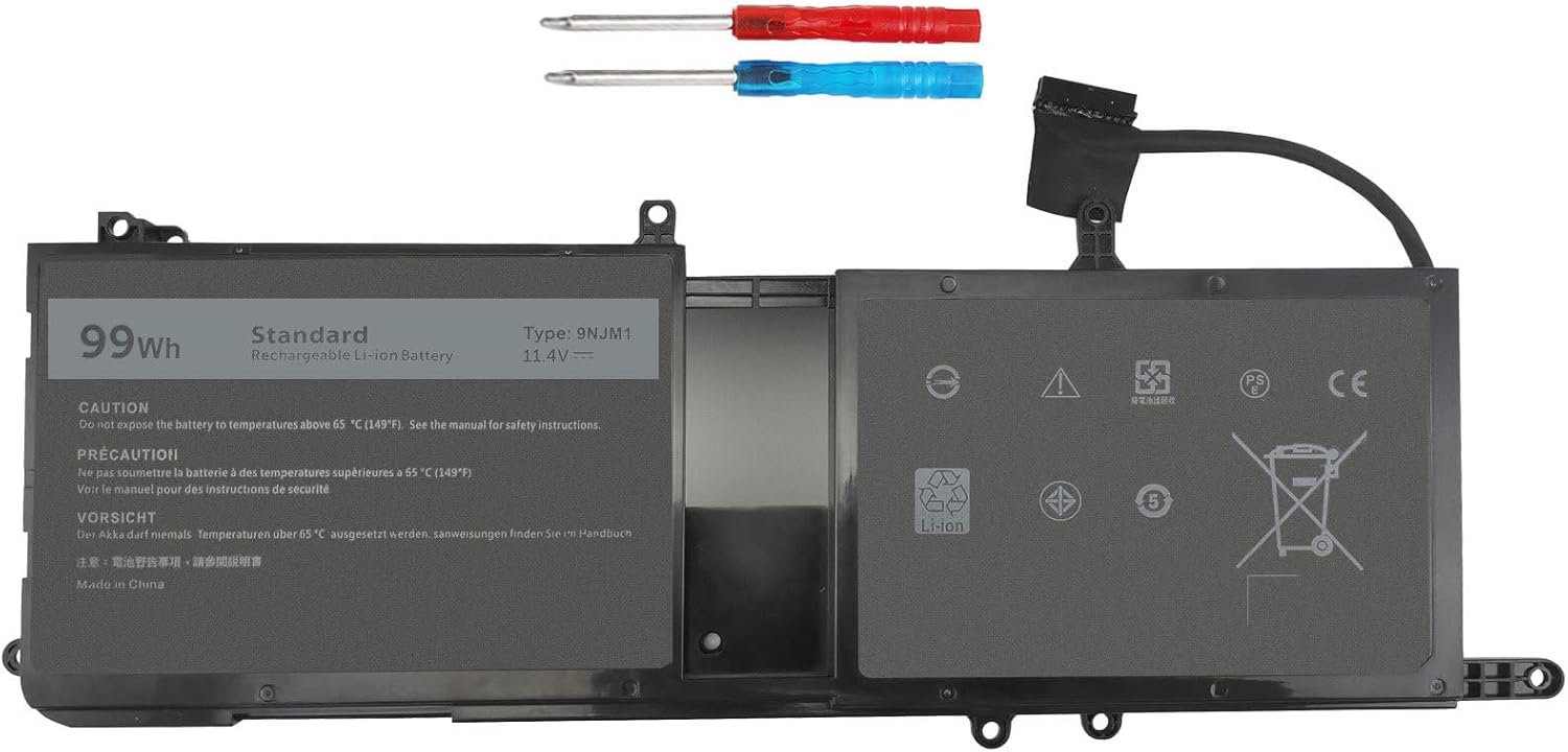 DMKAOLLK Reemplazo de batería 99Wh 9NJM1 para Dell Alienware 17 R4 R5 15 R3 R4 Alienware 15 2018 ALW17C-D1758 P31E P31E001 P31E002 P69F P69F001