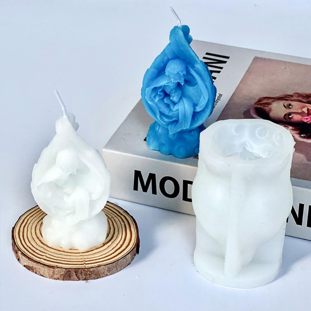 Molde de silicona religioso de Jesús Natividad de la Santa Familia para suministros de fabricación de velas, molde de vela de Jesús Virgen María,