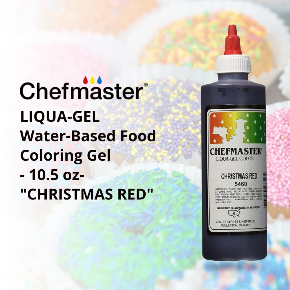 Chefmaster Liqua-Gel – Color alimentario, 10.5 onzas, rojo X-Mas