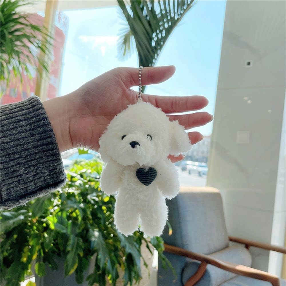 Lindo llavero de osos de peluche, pequeño oso de peluche suave, llavero de animales de peluche esponjosos, regalo para niñas y mujeres (oso marrón)