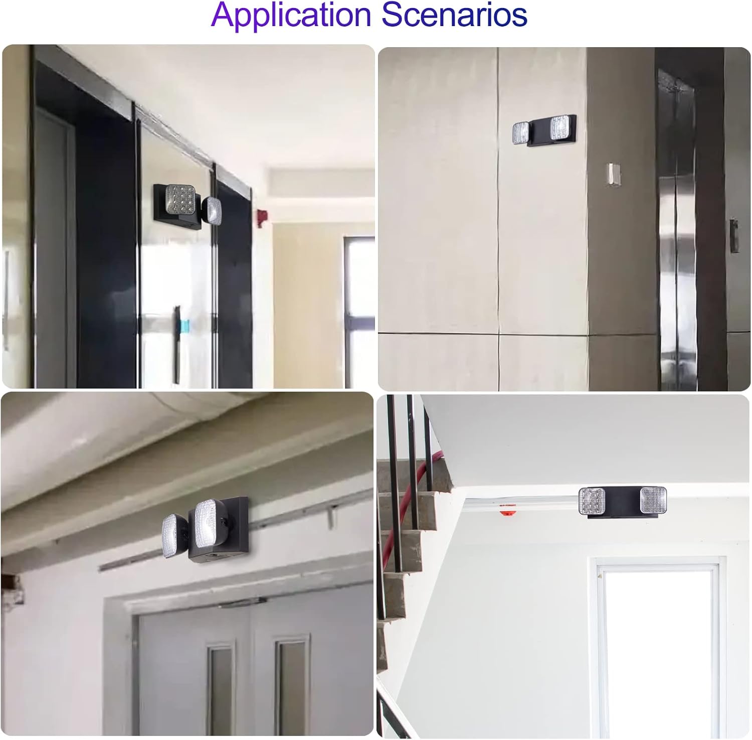 Luces de emergencia con batería de respaldo, accesorios de iluminación de emergencia comerciales LED de dos cabezales ajustables, certificado UL