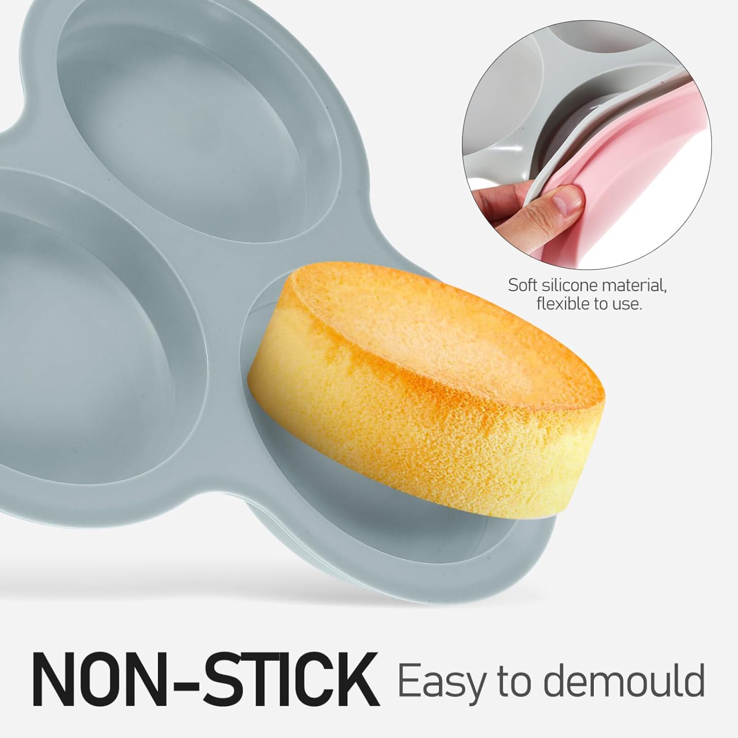 Mobestech 2 moldes de silicona para huevos, freidora de aire para bocados de huevo, moldes de silicona para muffins, moldes de chocolate, sándwiches