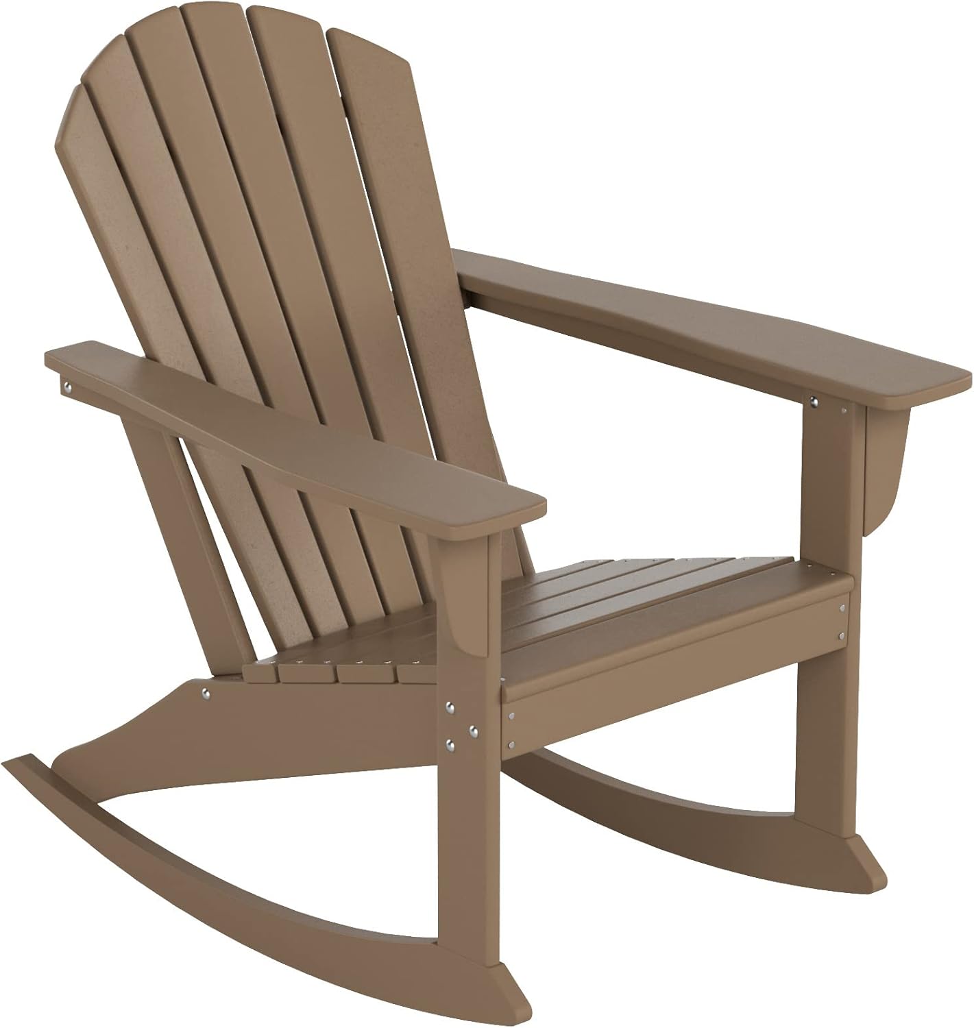 WestinTrends Dylan – Silla mecedora para exteriores, para todo tipo de clima, de madera de polietileno y concha, silla mecedora Adirondack de 350