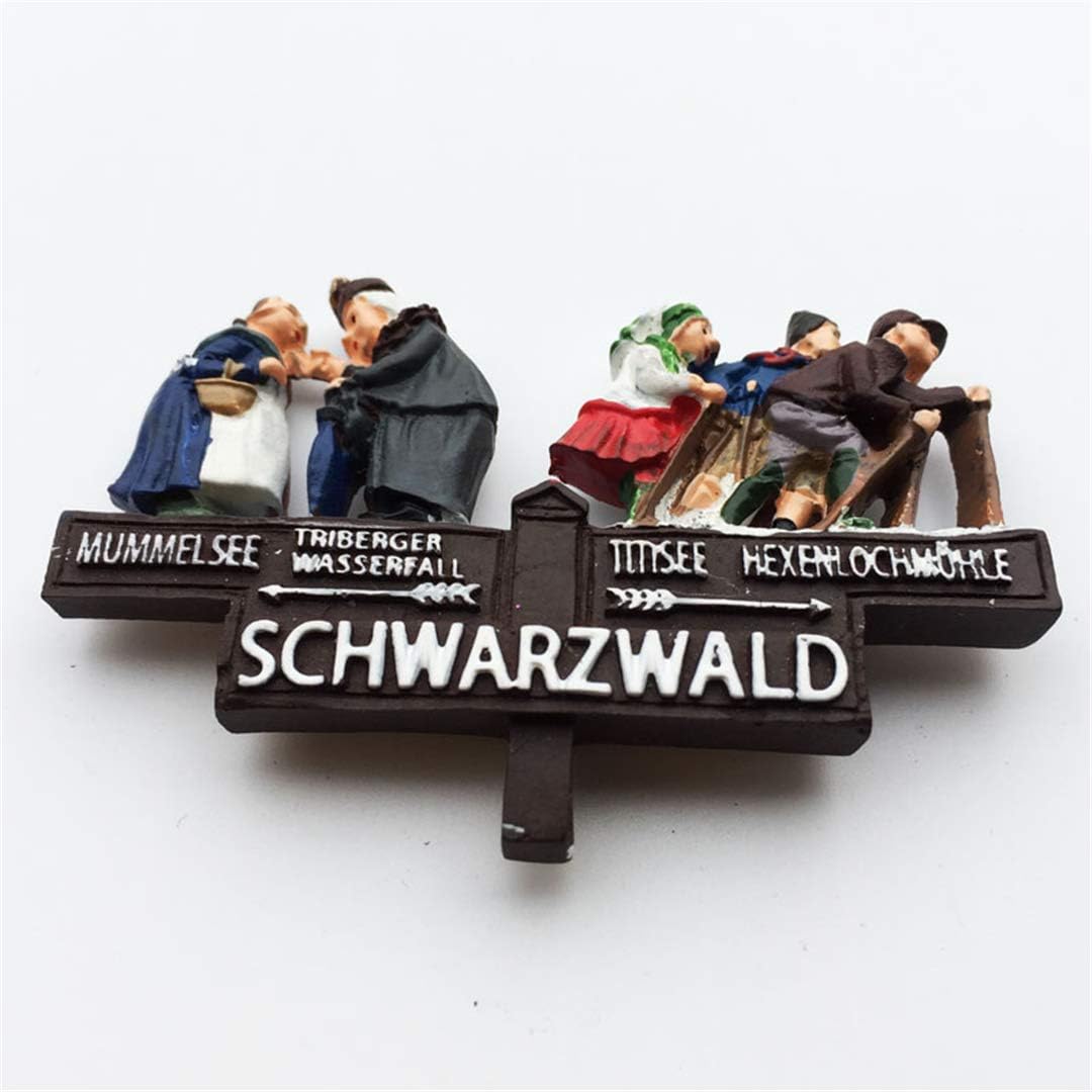 Imán de nevera Selva Negra Schwarzwald Alemania 3D Metal Hecho a Mano Artesanía Turística Viaje Ciudad Recuerdo Colección Letra Refrigerador Pegatina