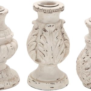 NIKKY HOME Juego de 3 portavelas cónicos, estilo vintage, candelabros decorativos de resina para bodas, fiestas, chimenea, comedor, mesa, centros de NIKKY HOME Juego de 3 portavelas cónicos, estilo vintage, candelabros decorativos de resina para bodas, fiestas, chimenea, comedor, mesa, centros de