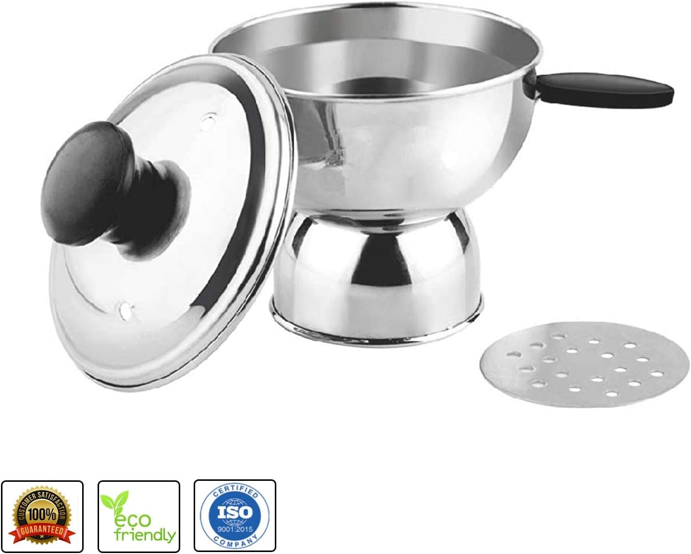 Calidad de exportación de acero inoxidable Chiratta Puttu Maker Puttu Kodam Chiratta Puttu Kutti Uso con Cocina (Paquete de 1)