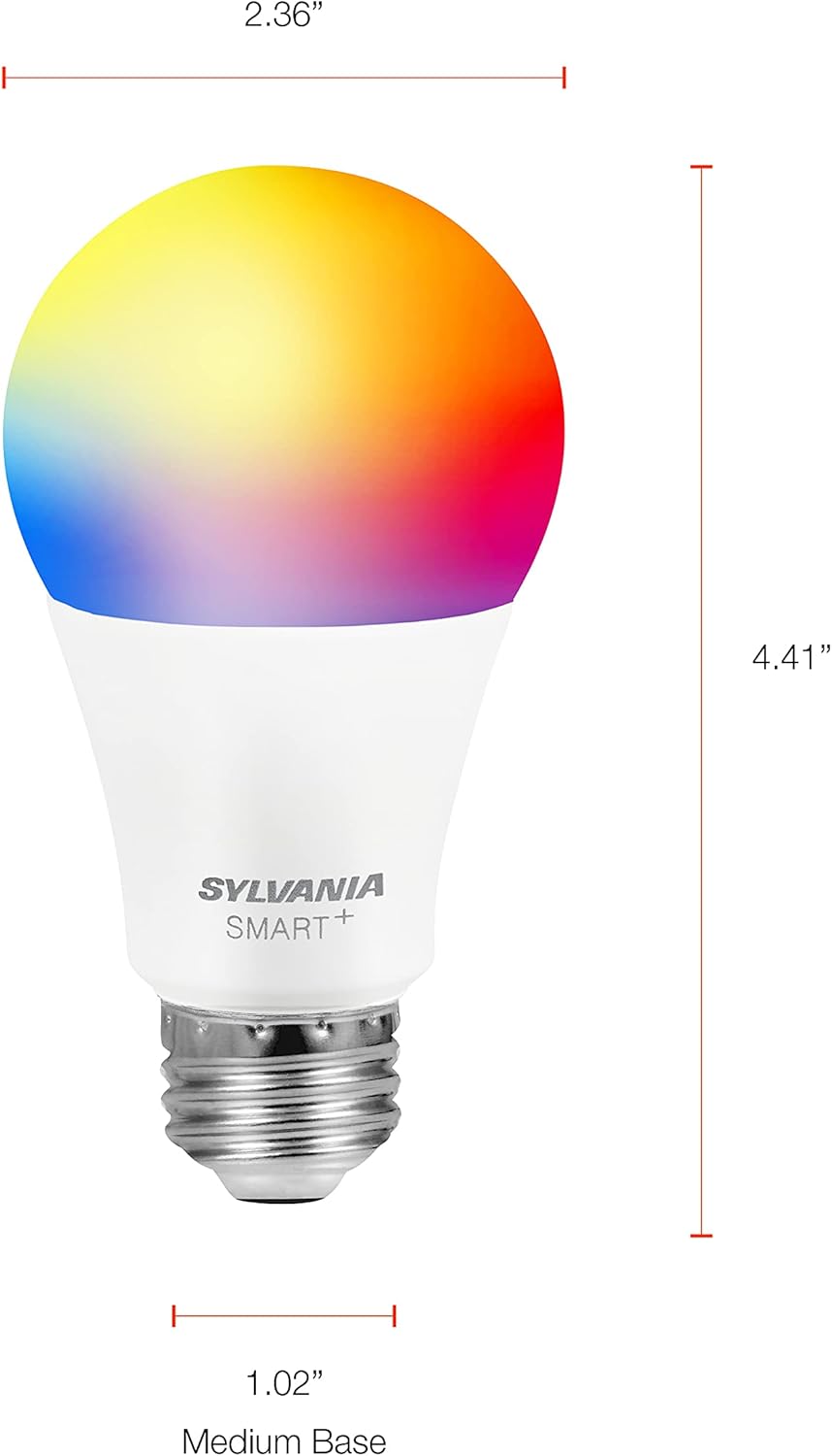 Sylvania – Bombilla LED de malla inteligente, bombilla LED de malla Bluetooth, compatible con Alexa y Google Home, A19, equivalente a 60 W, E26,