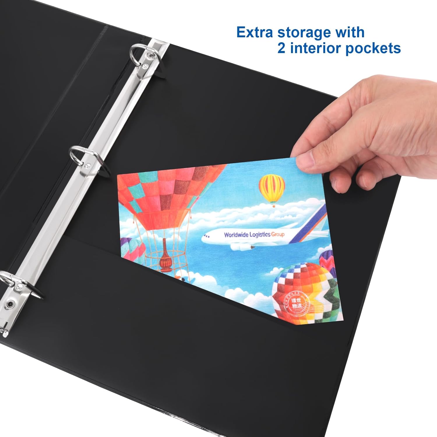 ViVin Carpeta inclinada D de 1.5 pulgadas, carpeta de 3 anillos de un solo toque de 1.5 pulgadas, se adapta a papel de 8.5 x 11 pulgadas, color