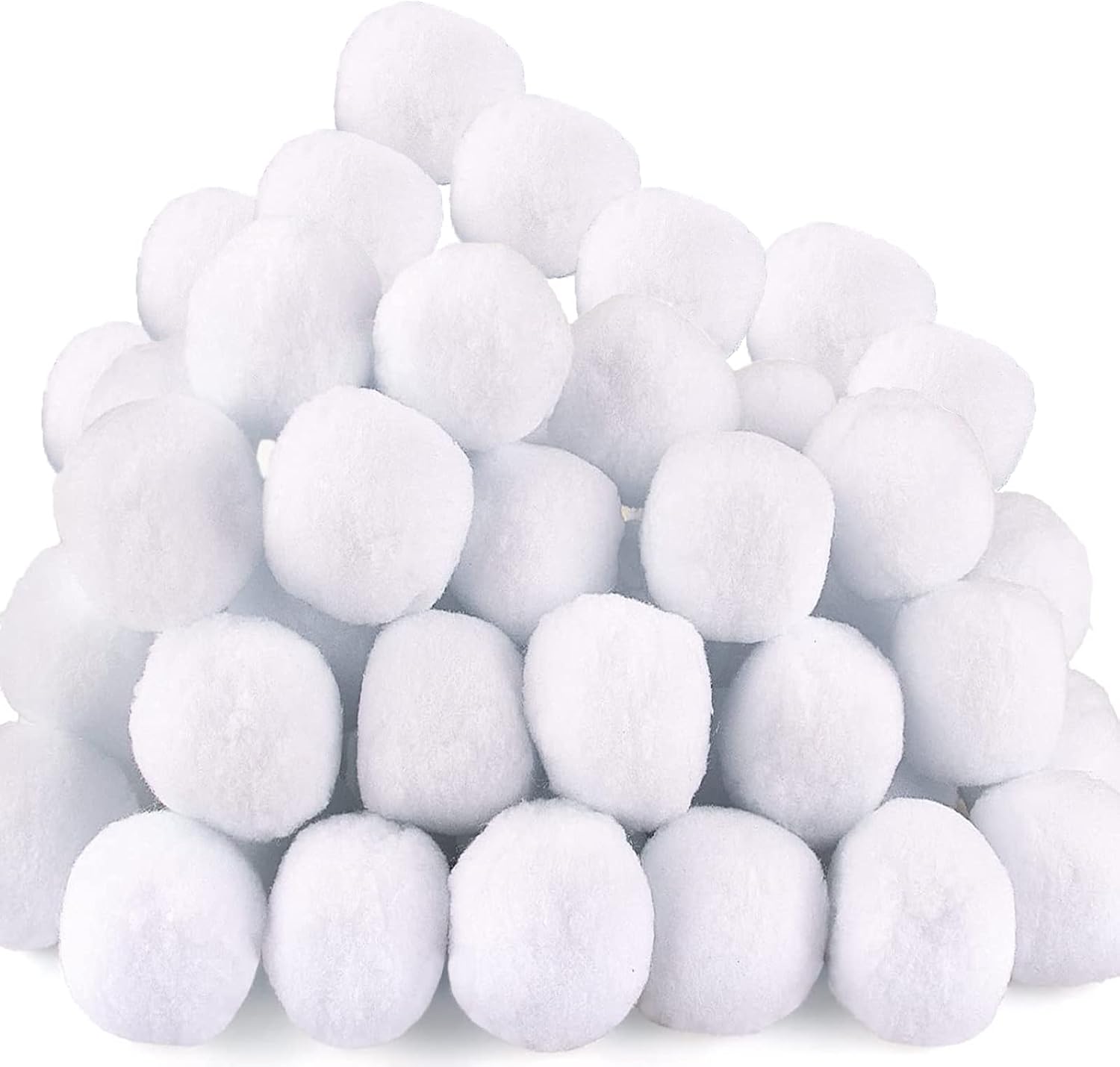 Juego de 75 bolas de nieve para interiores, bolas de nieve falsas para niños en interiores, decoración de bolas de nieve falsas blancas de Navidad