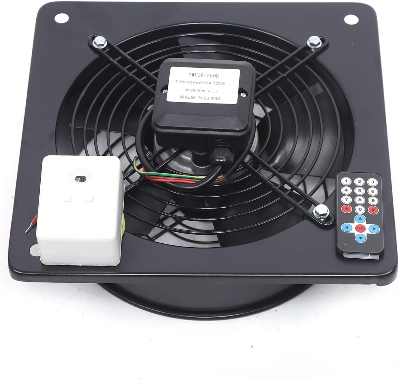 DouSeiAi Ventilador de escape industrial de 12 pulgadas, 110 V120 W, bajo ruido, 2600 rmin, ventilador de aire comercial de metal de alta velocidad