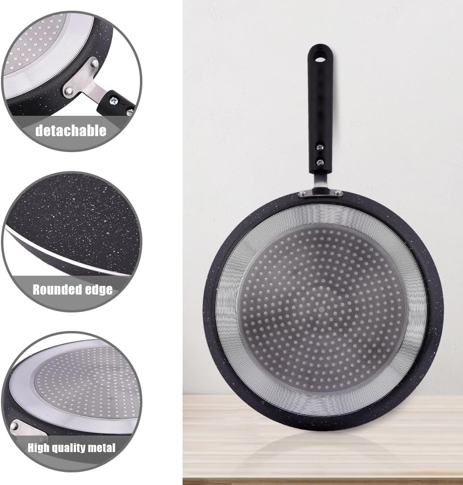 OTJENL Sartén antiadherente para crepes, sartén de 11 pulgadas con raspador y cepillo de aceite, sartén para tortillas, para cocinar huevos, freír,