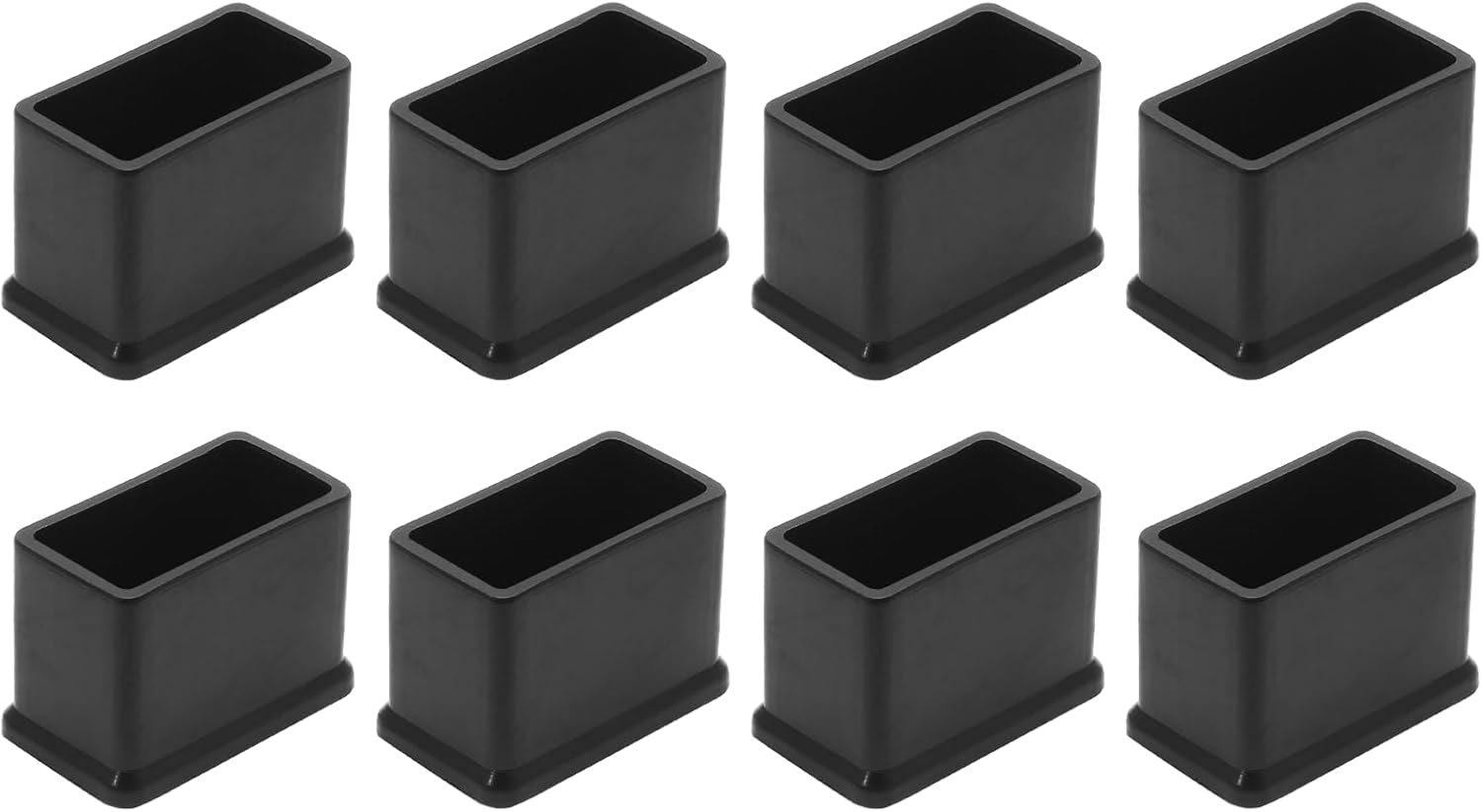 8 tapas rectangulares de goma para patas de muebles (35 pulgadas x 1-15 pulgadas), protectores de piso flexibles de vinilo para patas de silla de