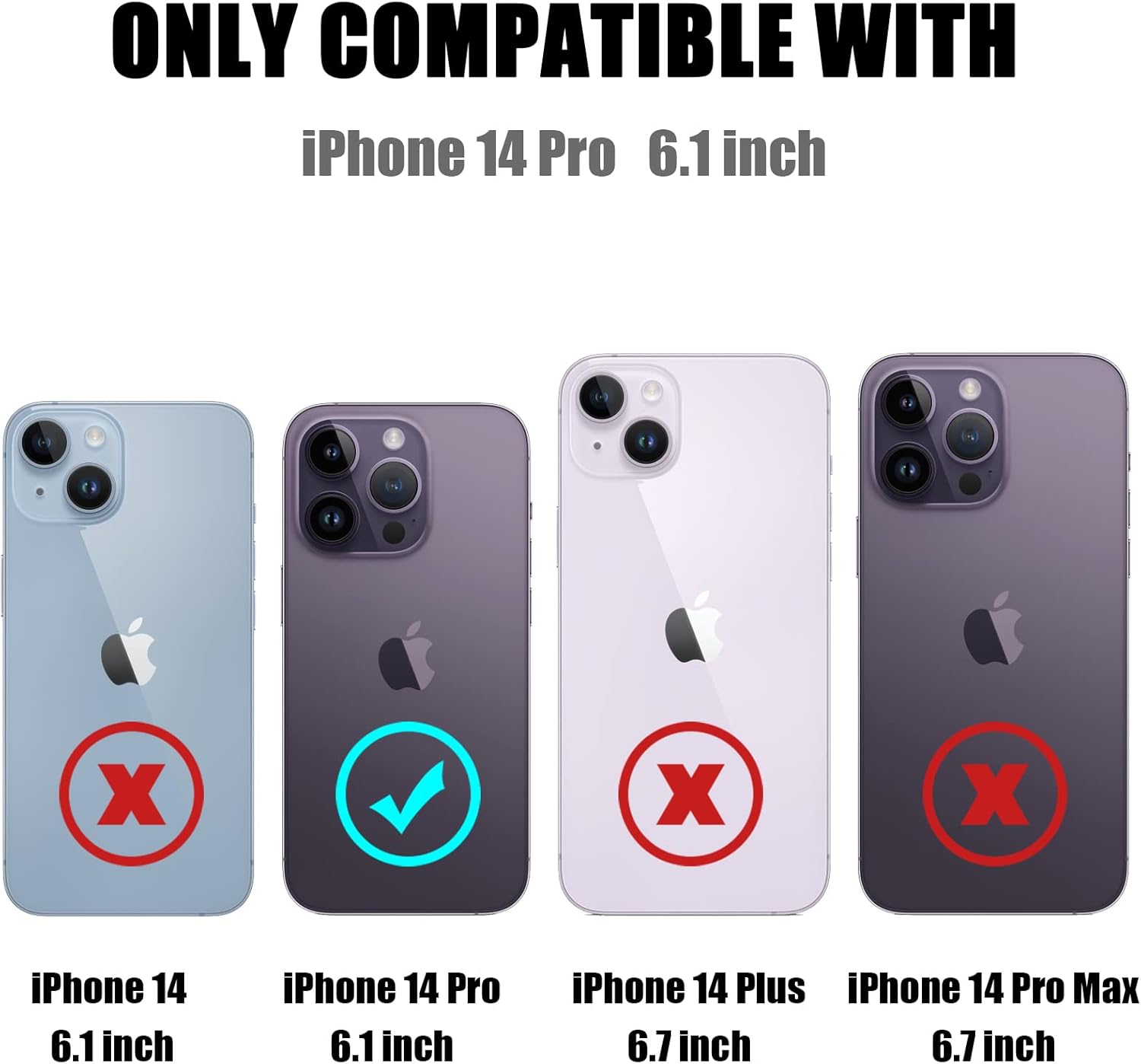 Nvollnoe Funda para iPhone 14 Pro con tarjetero resistente de protección de doble capa a prueba de golpes, ranura para tarjetas oculta, funda