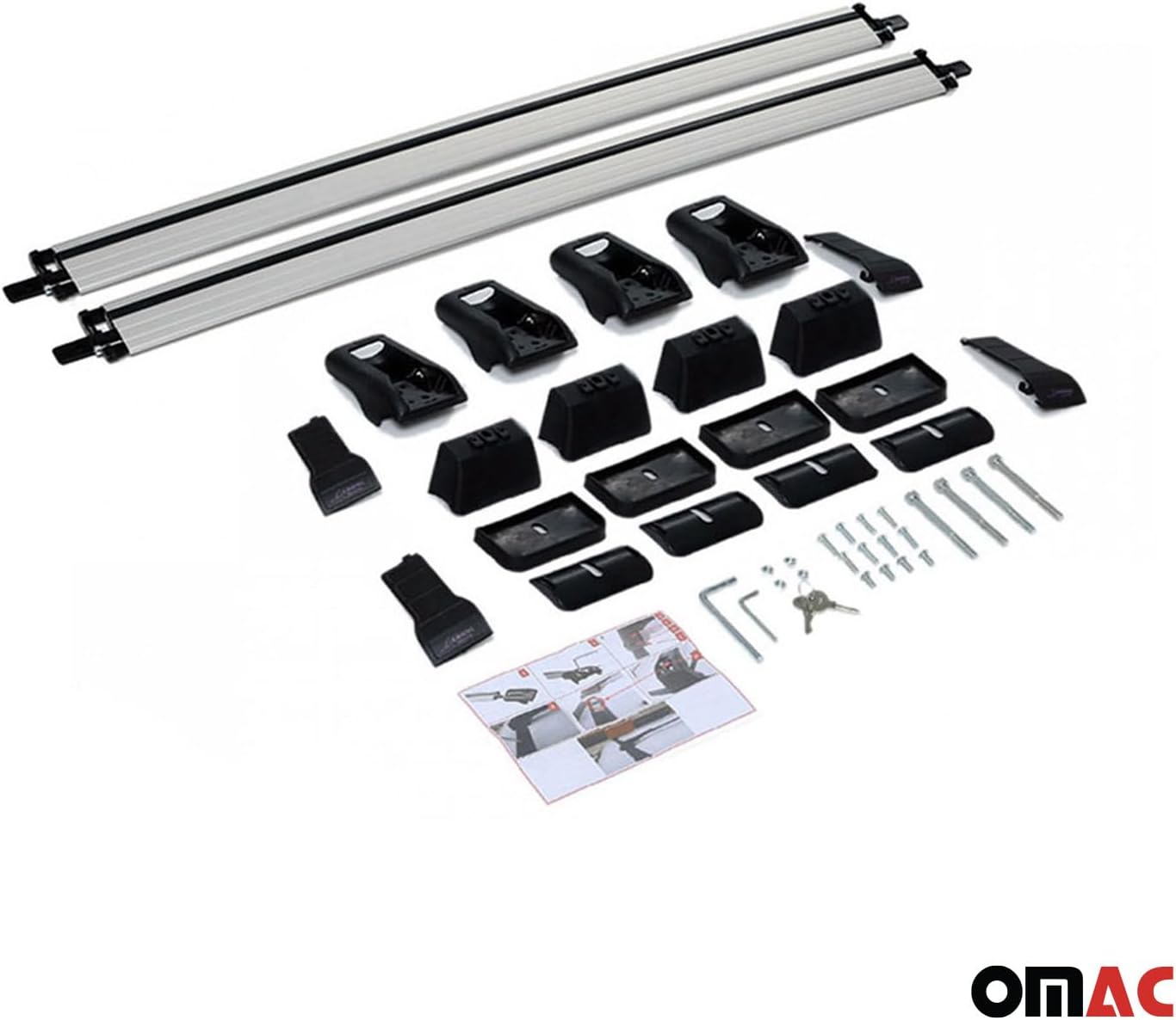 OMAC Barras transversales para techo Mazda CX-3 2016 a 2021, portaequipajes en el techo, capacidad de carga de 165 libras, aluminio, con cerradura,