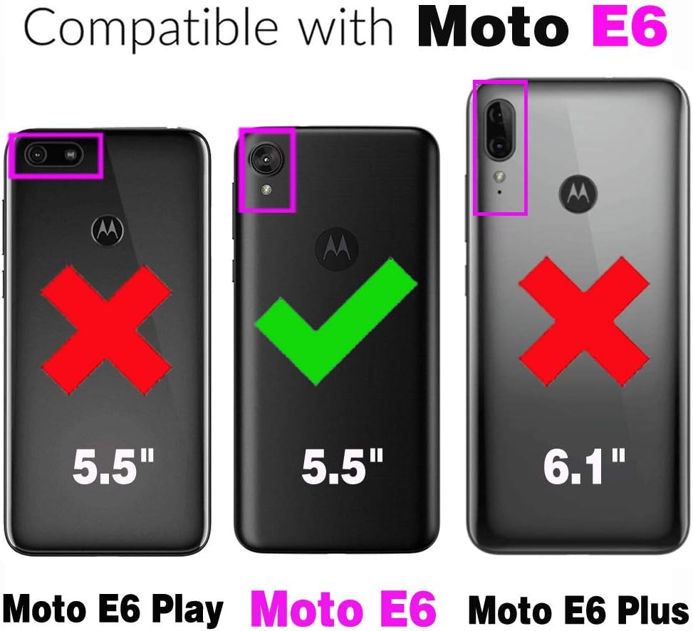 Asuwish Funda compatible con Moto E6 y protector de pantalla de vidrio templado, accesorios de celda de película, cubiertas delgadas de silicona
