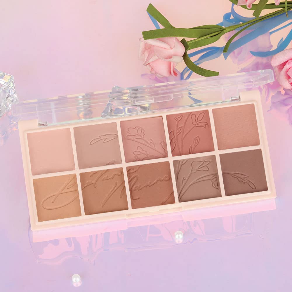 Paleta de sombras de ojos Naked Matte de 10 colores, color desnudo, gris pardo, marrón mate, tonos neutros para viajes, paleta de sombra de ojos
