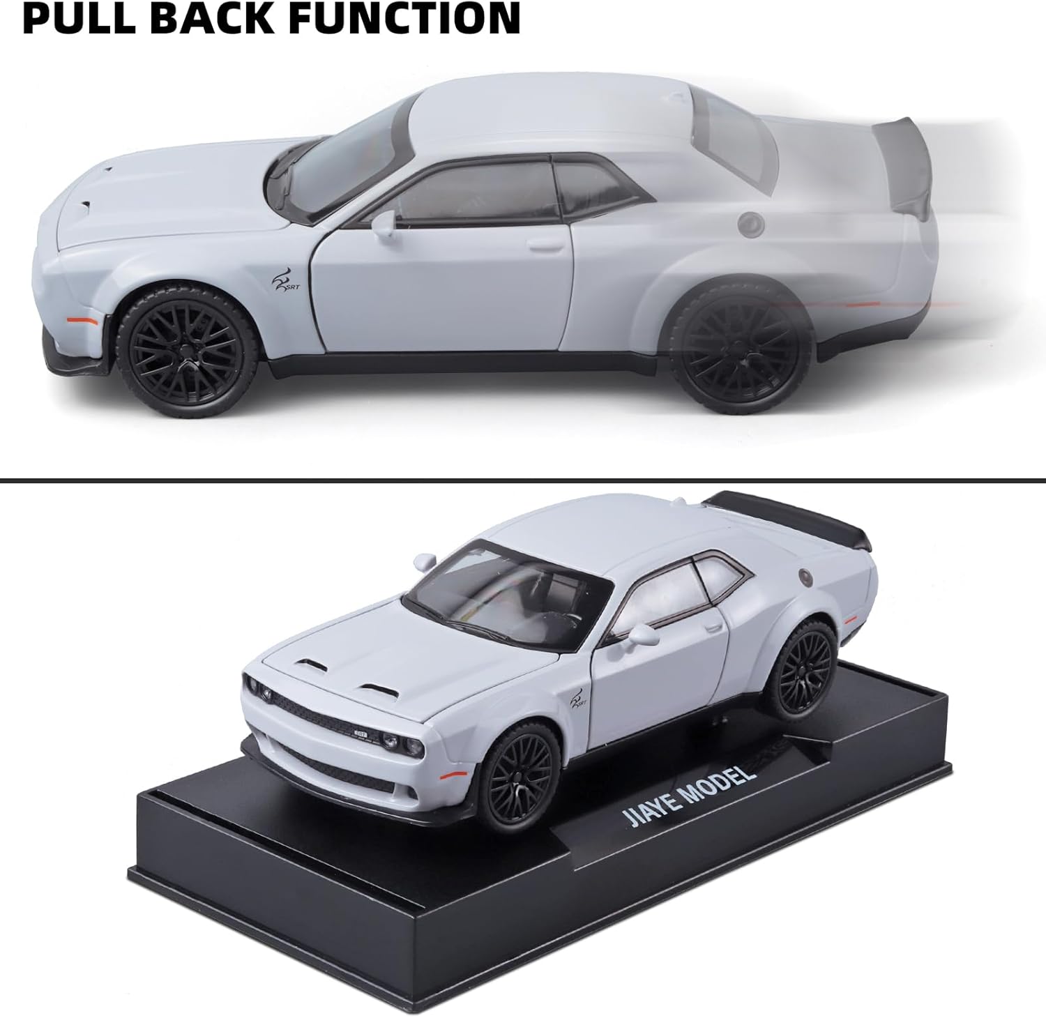 Toy Cars for Kids 132 Challenger Hellcat Die Cast Metal Toy Cars,Pull Back Hellcat CarWith Light and Music Hellcat Toy Car Collectible Model