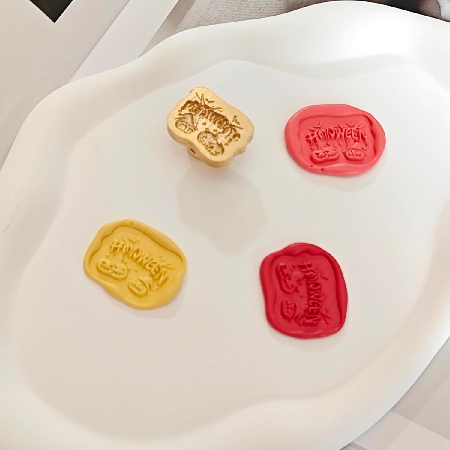 Kit de sellos de cera para noche de Halloween, sellado en relieve 3D para sellado de invitación de carta de boda