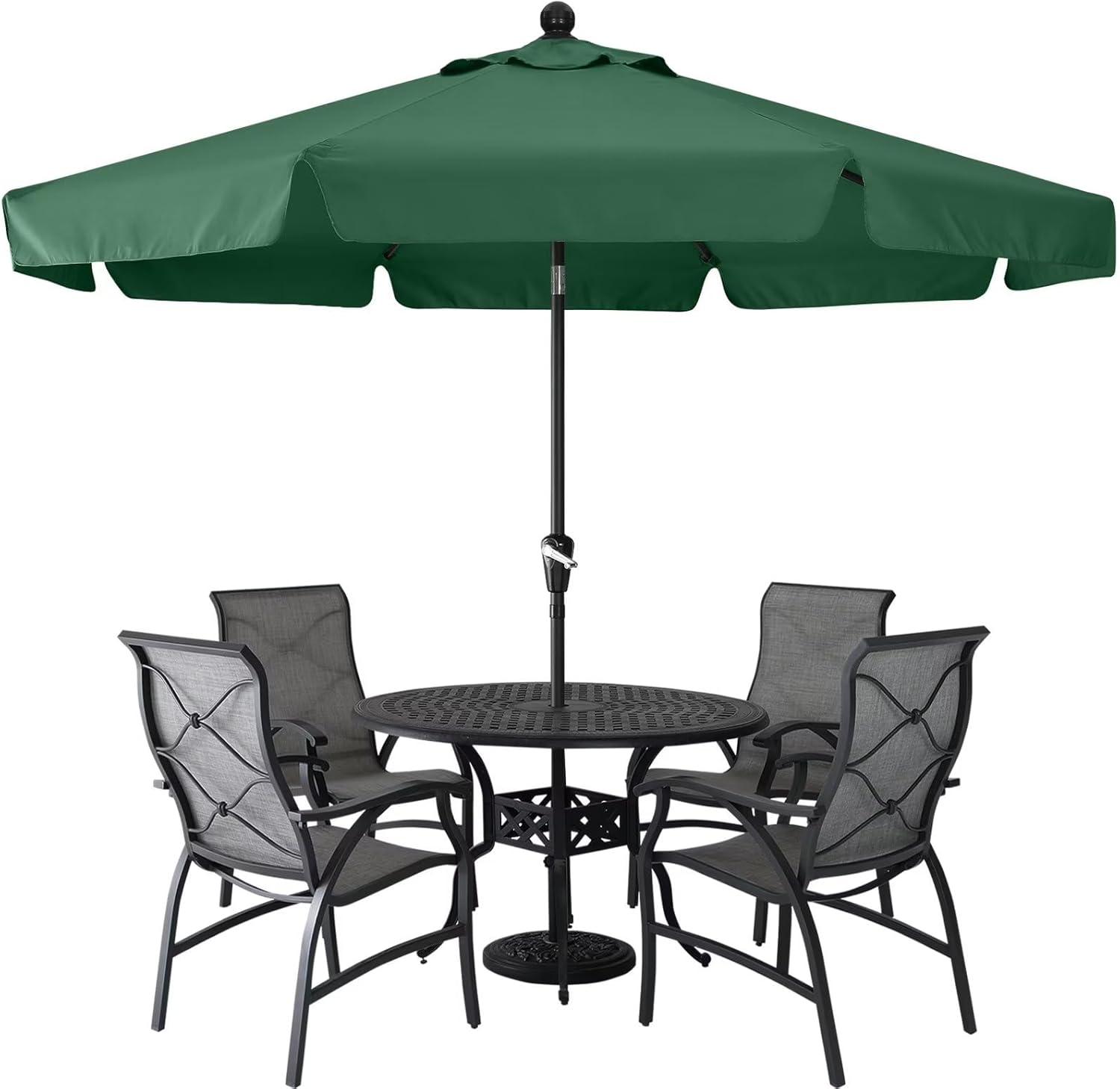 ABCCANOPY Sombrilla de patio de 11 pies  Sombrilla de mesa al aire libre con botón de inclinación y manivela, 8 varillas para patio, piscina, jardín